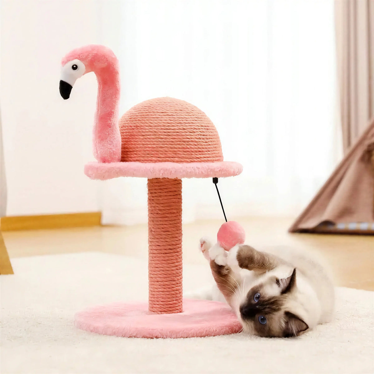 Arbre à chat en forme de flamant rose Pour toi Mon chat