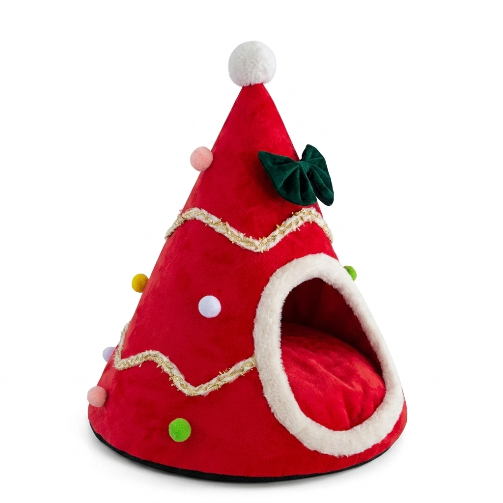 Cabane Pour Chat En Forme De Sapin De Noël Pour toi Mon chat