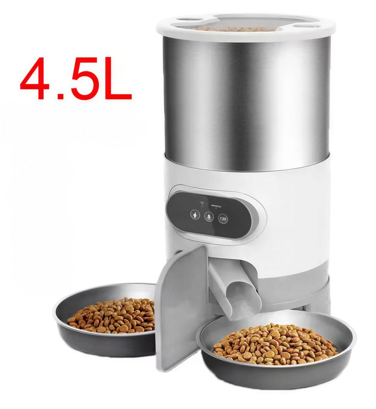 Distributeur de nourriture intelligent pour chat avec deux bols en acier inoxydable Pour toi Mon chat