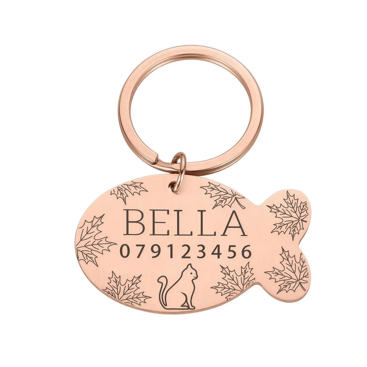 Plaque de collier personnalisée avec gravure en forme de poisson en acier inoxydable pour chat Pour toi Mon chat