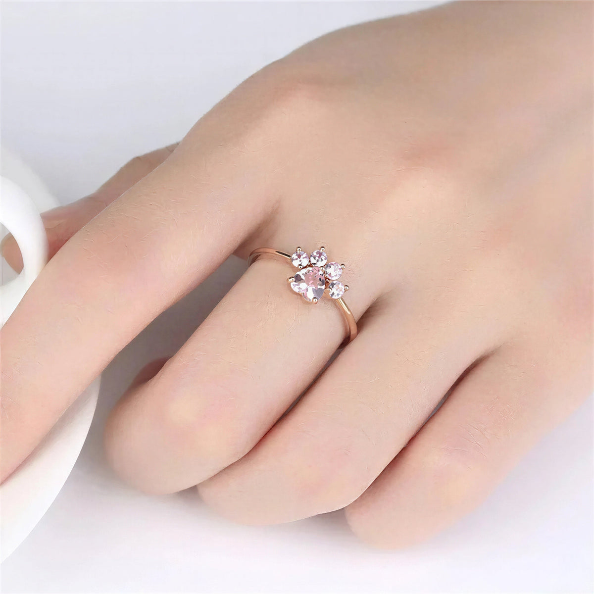 Bague Chat avec Pierres en Forme de Patte Pour toi Mon chat