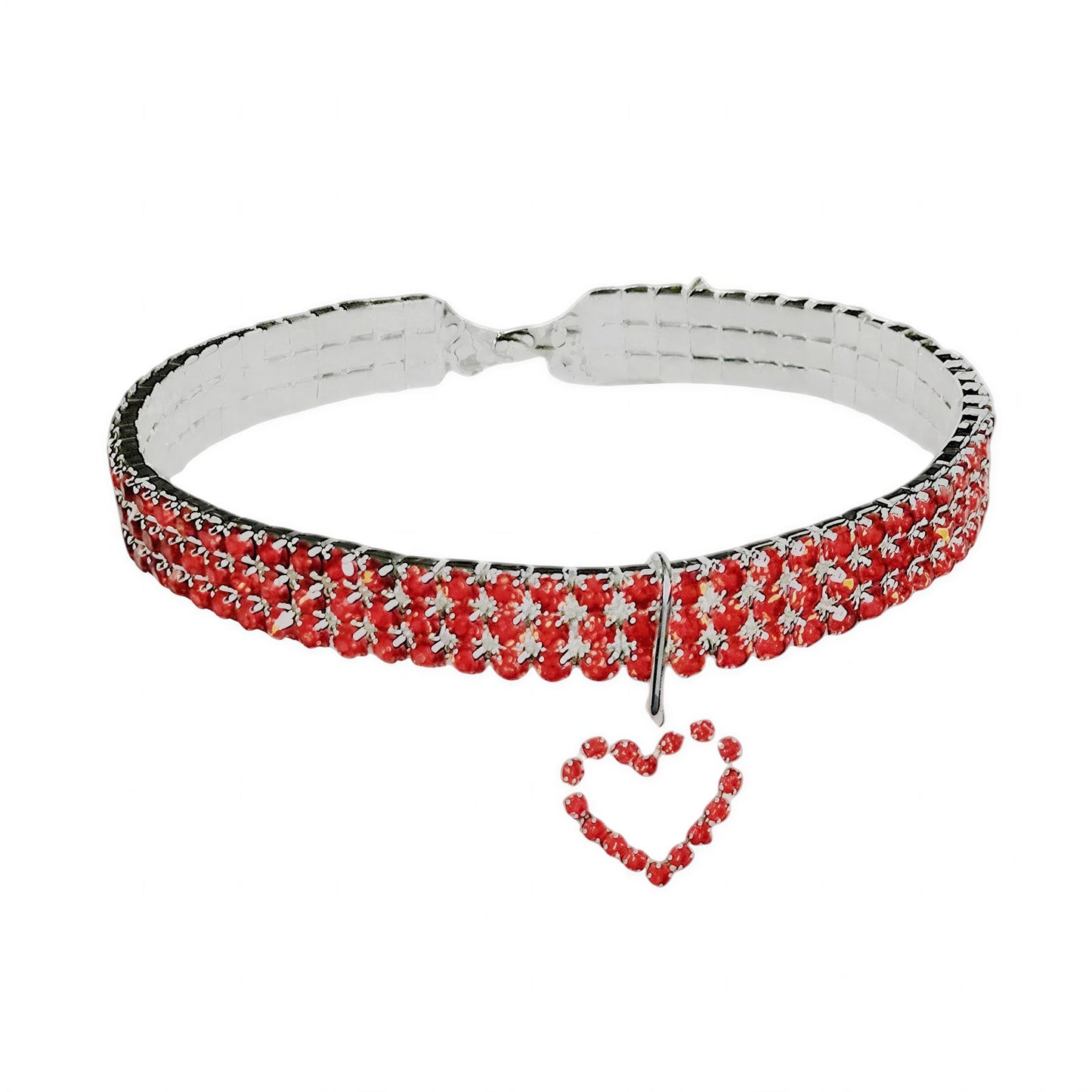 Collier étincelant en strass pour chat avec un cœur Pour toi Mon chat