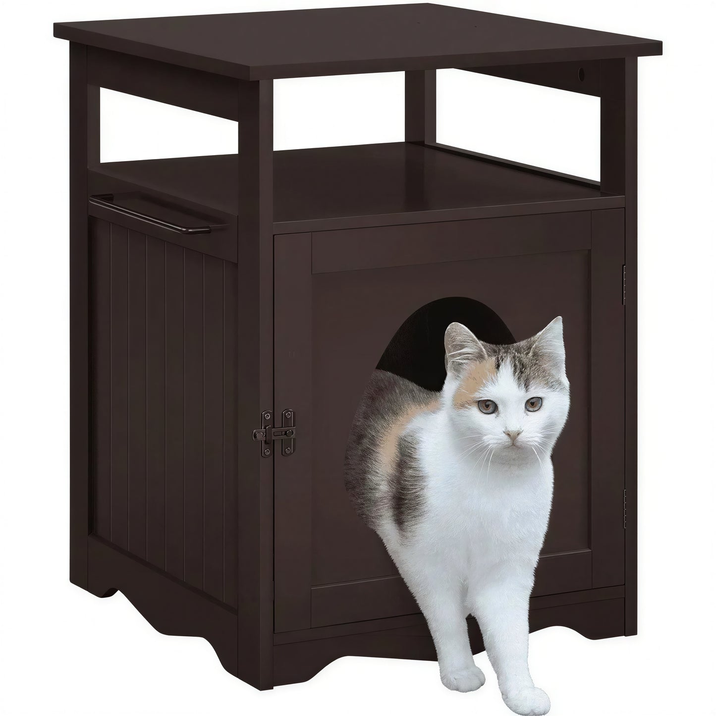 Meuble Litière Chat en Forme de Table d'Appoint - vue 4