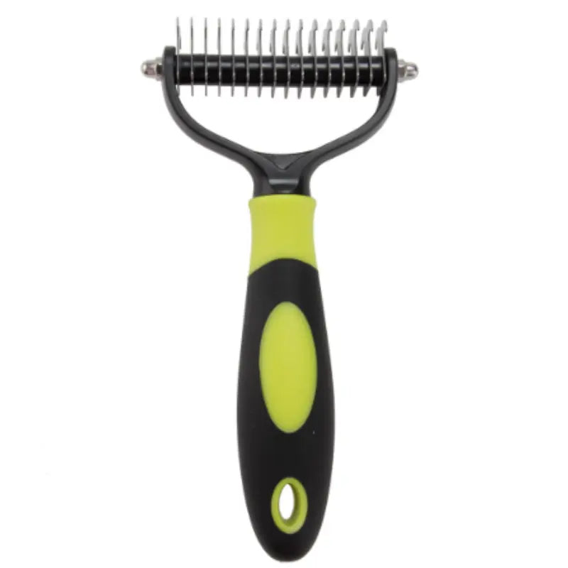 brosse chat à poil long jaune et noire