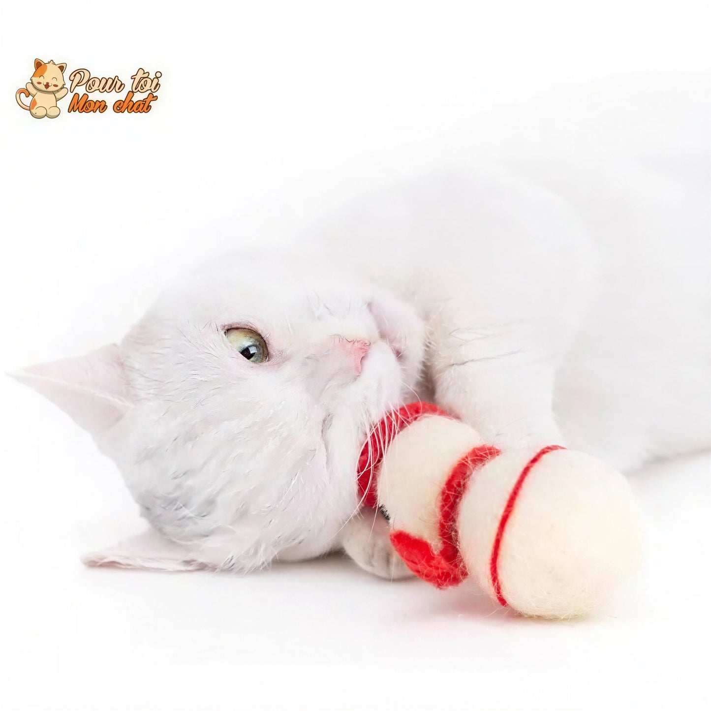 Noël Jouets, boule culbuto en feutre de laine, décors de Noël, Bonhomme de neige - Pour Chat - CulbutoNeigeChat™ Pour toi Mon chat