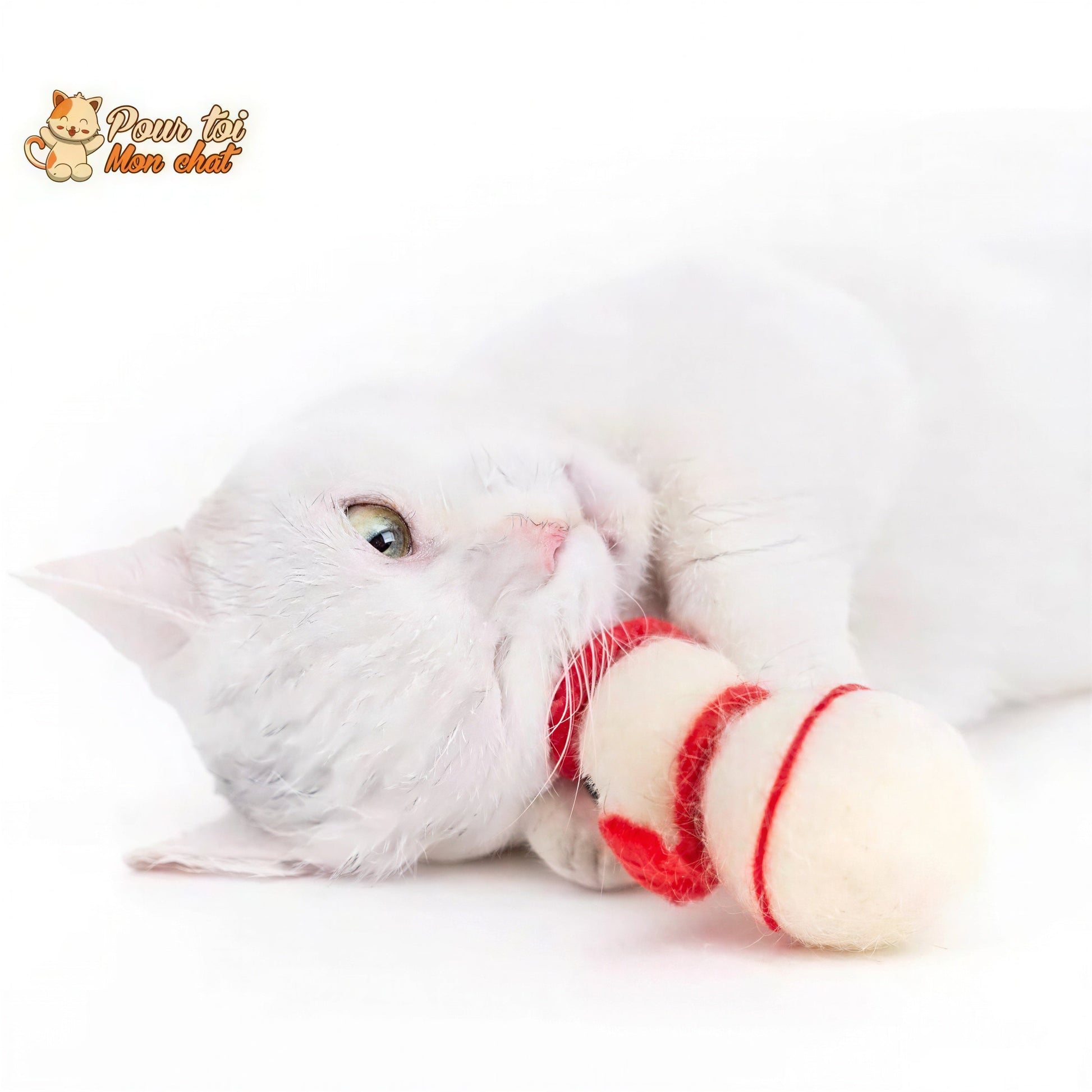 Noël Jouets, boule culbuto en feutre de laine, décors de Noël, Bonhomme de neige - Pour Chat - CulbutoNeigeChat™ Pour toi Mon chat