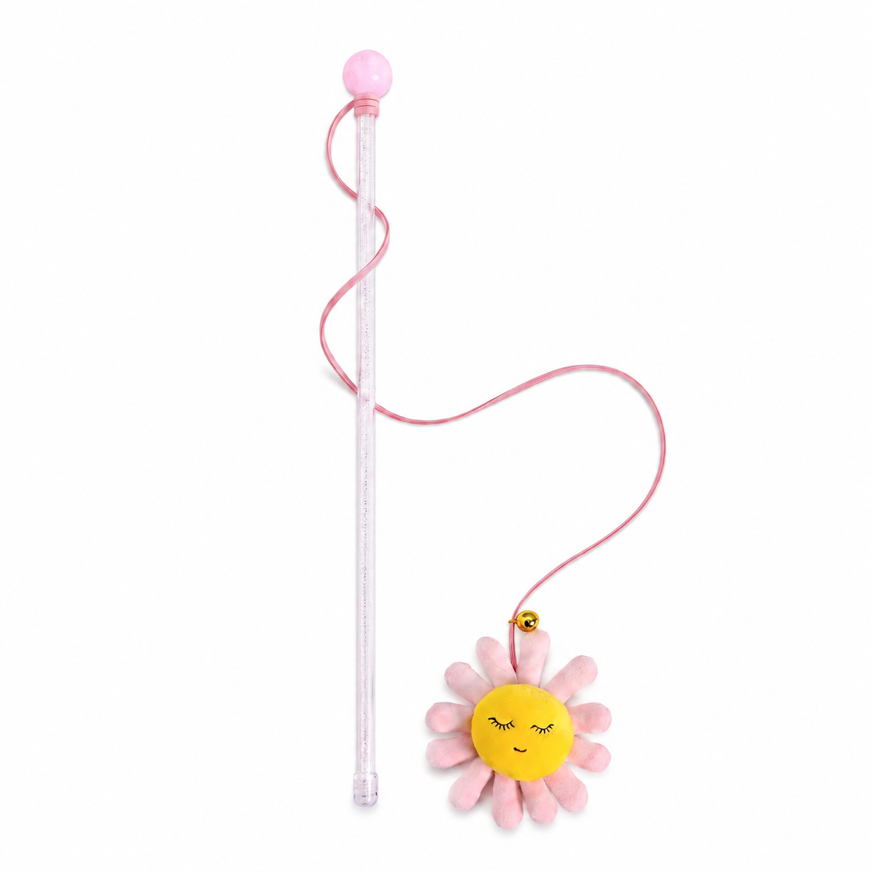 Tige de jeu avec pendentif en peluche et cloche pour chat - vue 1