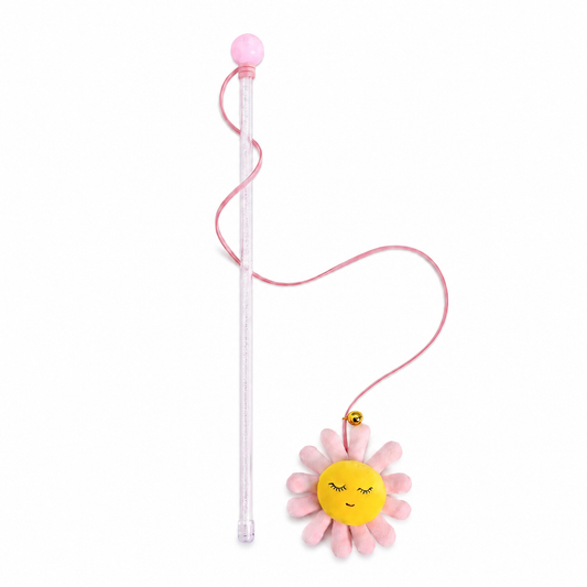 Tige de jeu avec pendentif en peluche et cloche pour chat - vue 1