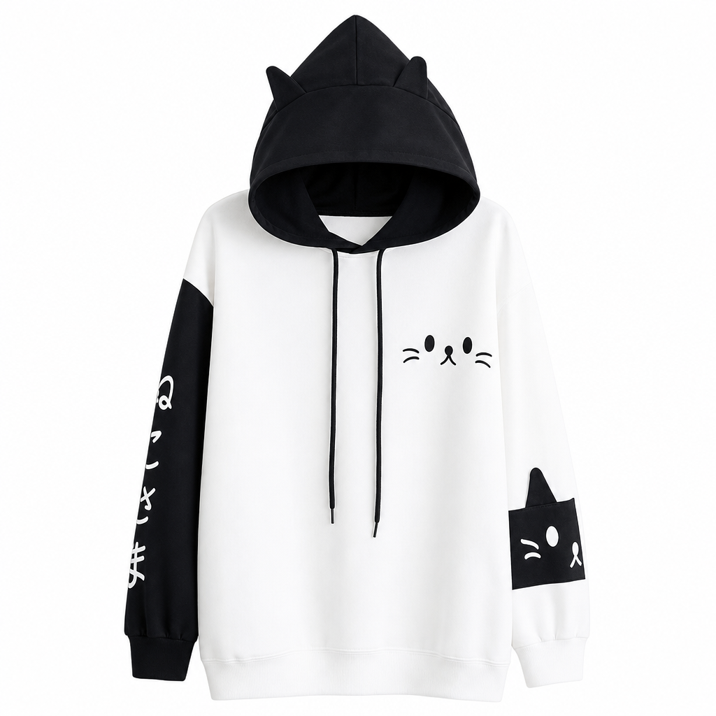 Sweat à capuche à motif de patte de chat pour femme Pour toi Mon chat