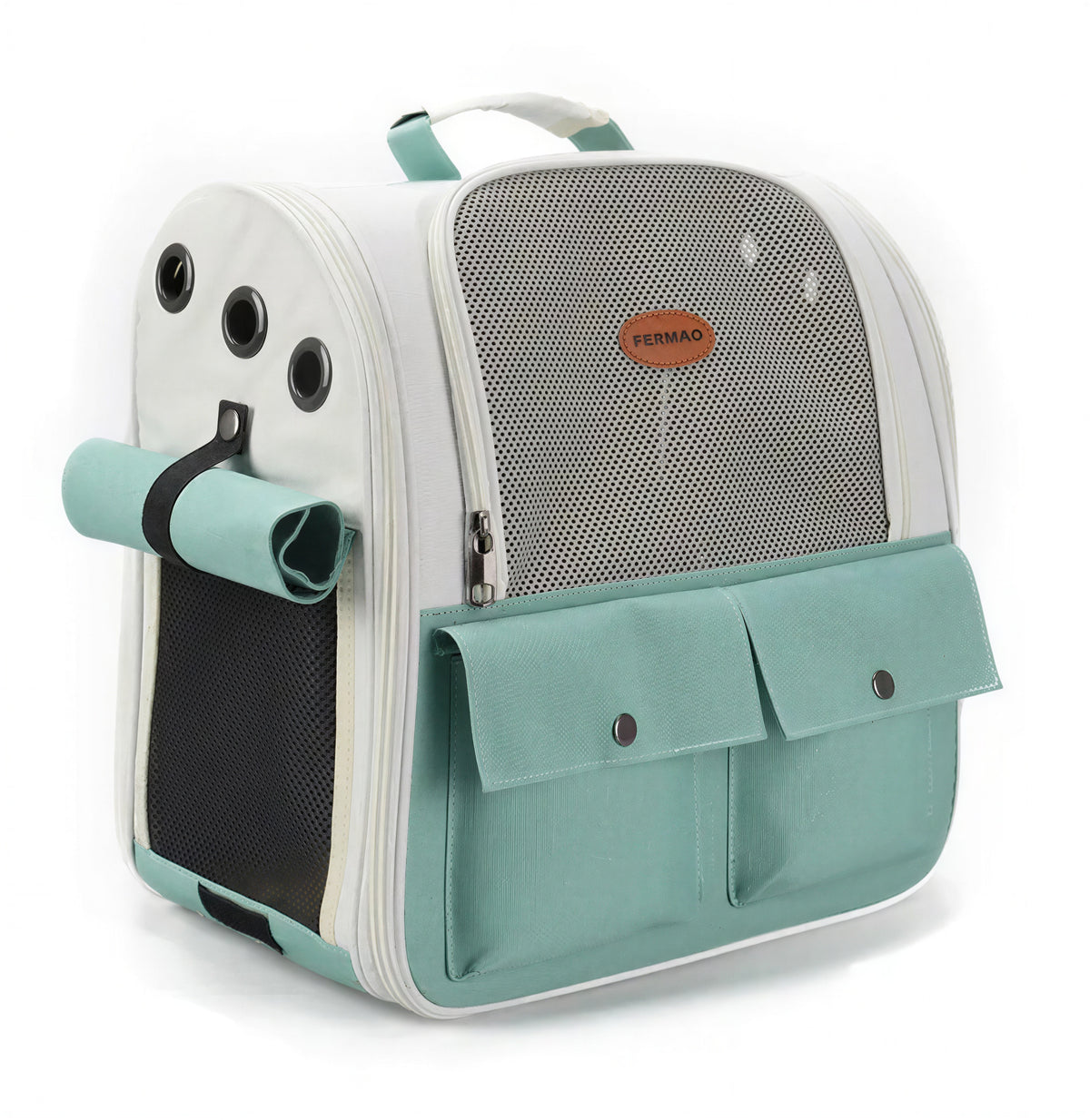 Sac à dos vert pliable et ventilé pour chat - vue 6