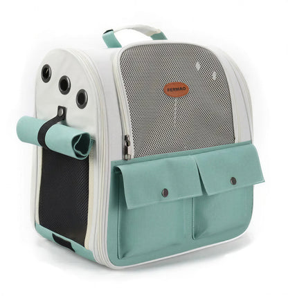 Sac à dos vert pliable et ventilé pour chat - vue 6