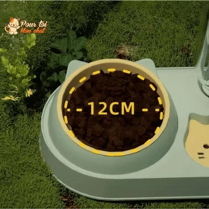 Fontaine à eau et bols à croquettes et friandises pour chat - Perfect Trio Pour toi Mon chat