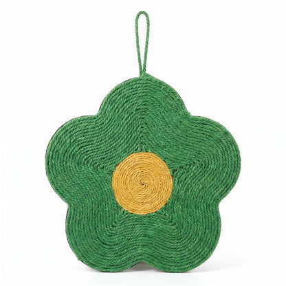 Tapis à griffes de chat en sisal à forme de fleur - Vert