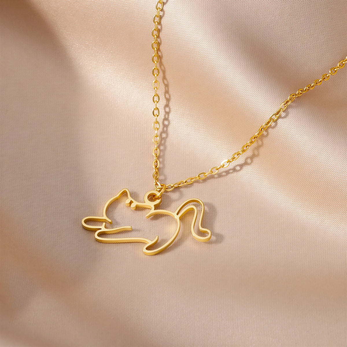 Collier pendentif chat creux pour femme Pour toi Mon chat