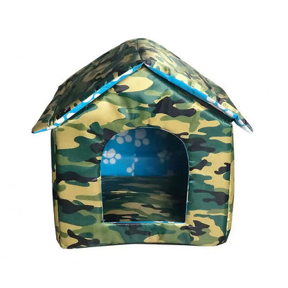 Cabane pour Chat Extérieur Style Maison avec Imprimé Camouflage - vue 4