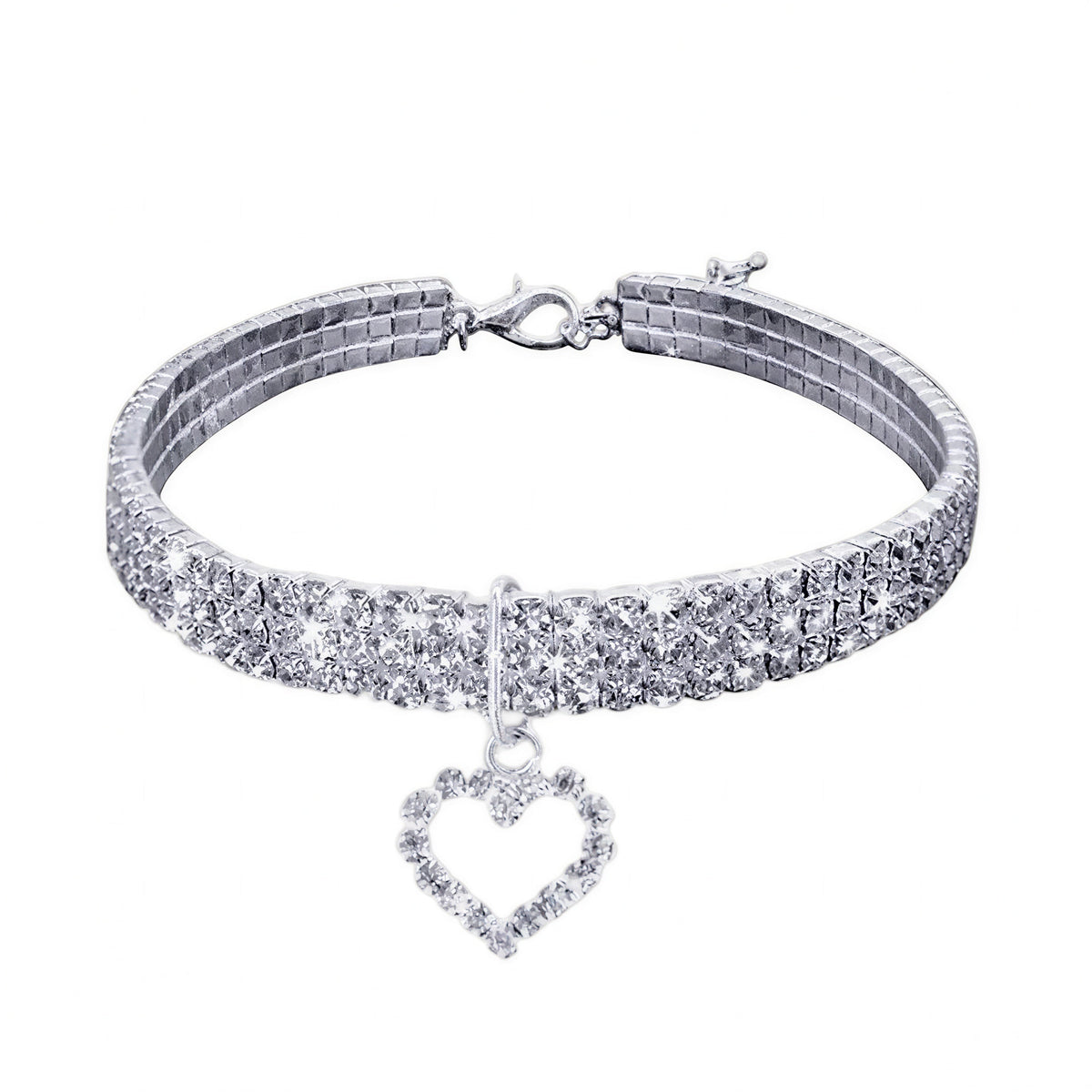 Collier étincelant en strass pour chat avec un cœur Pour toi Mon chat