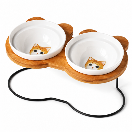 Bols d’alimentation et de boisson en céramique pour chats - MonChatBol™ Pour toi Mon chat