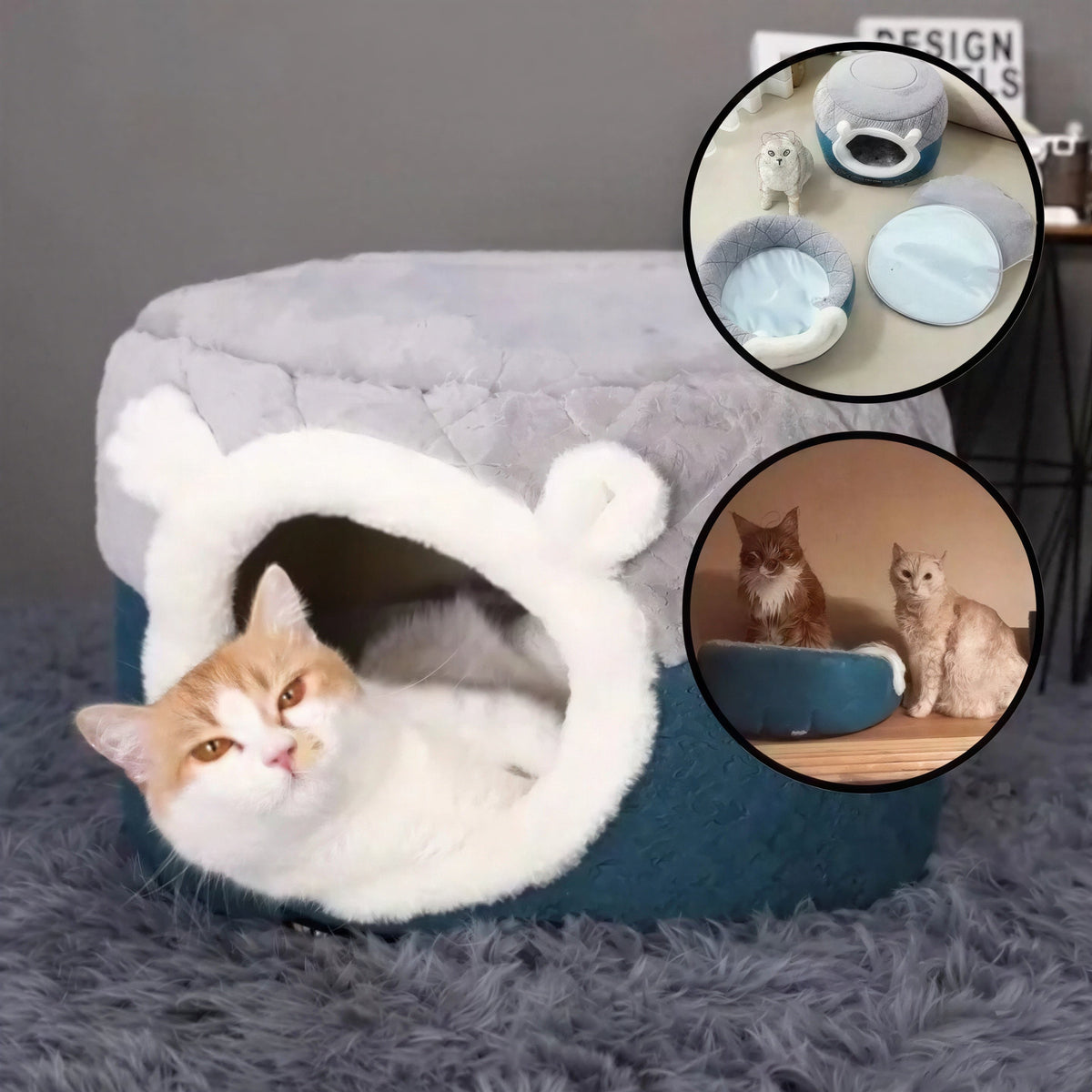 Panier Chat Coussin & Grotte – le Refuge Douillet pour Votre Félin ! Pour toi Mon chat