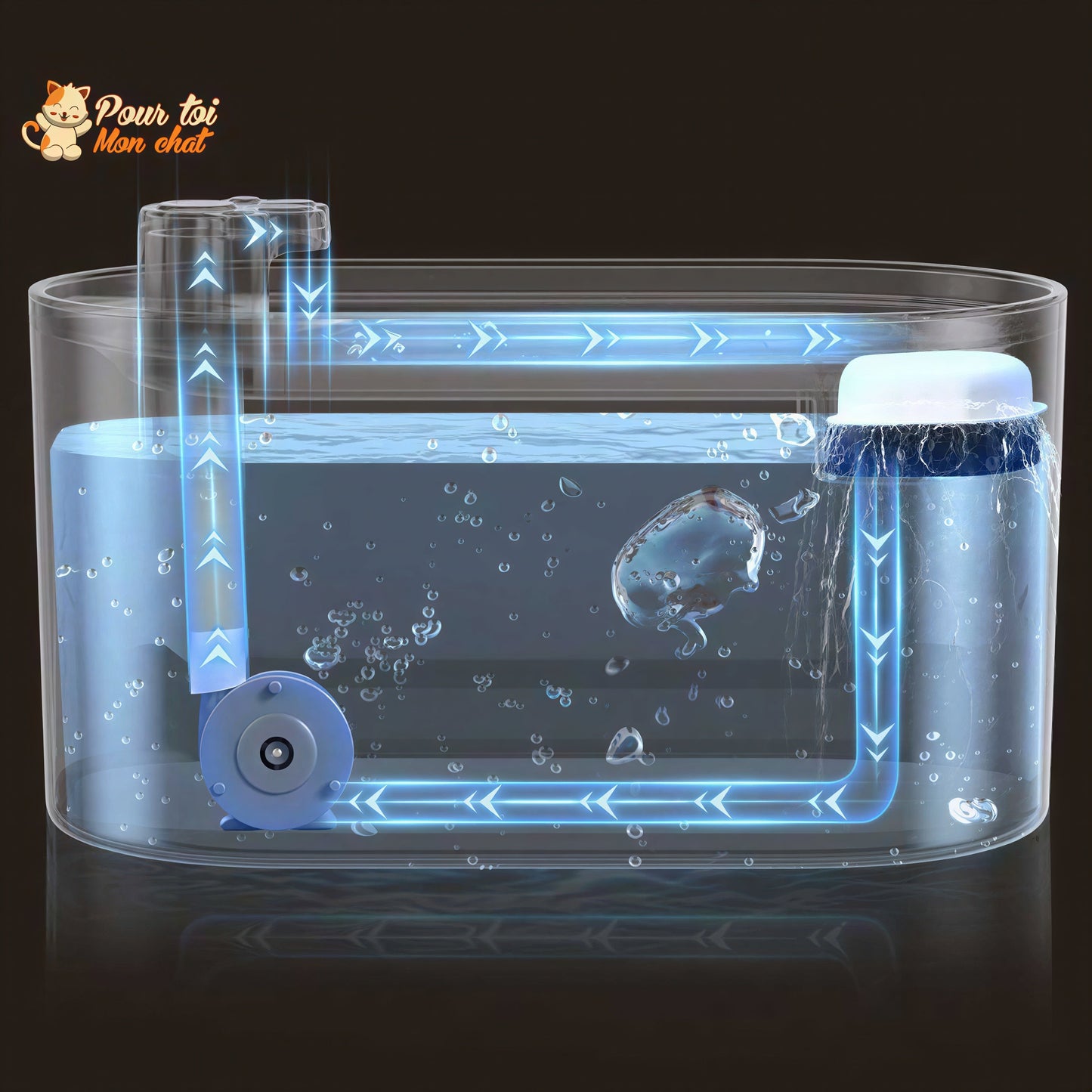 Fontaine d'eau automatique ultra-silencieuse pour chat Pour toi Mon chat