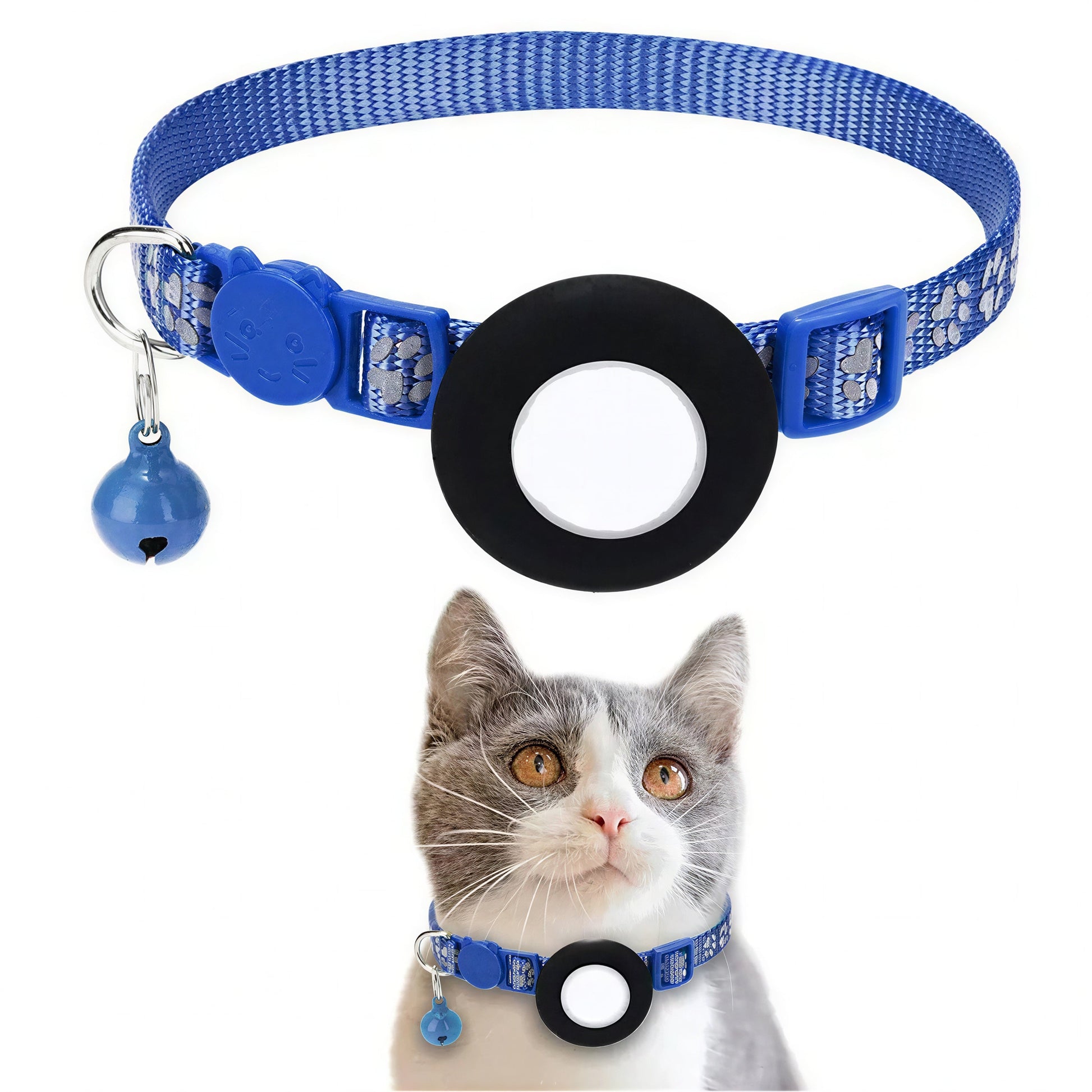 Collier Chat Anti Étranglement à Dégagement Rapide avec Emplacement pour Traqueur Pour toi Mon chat