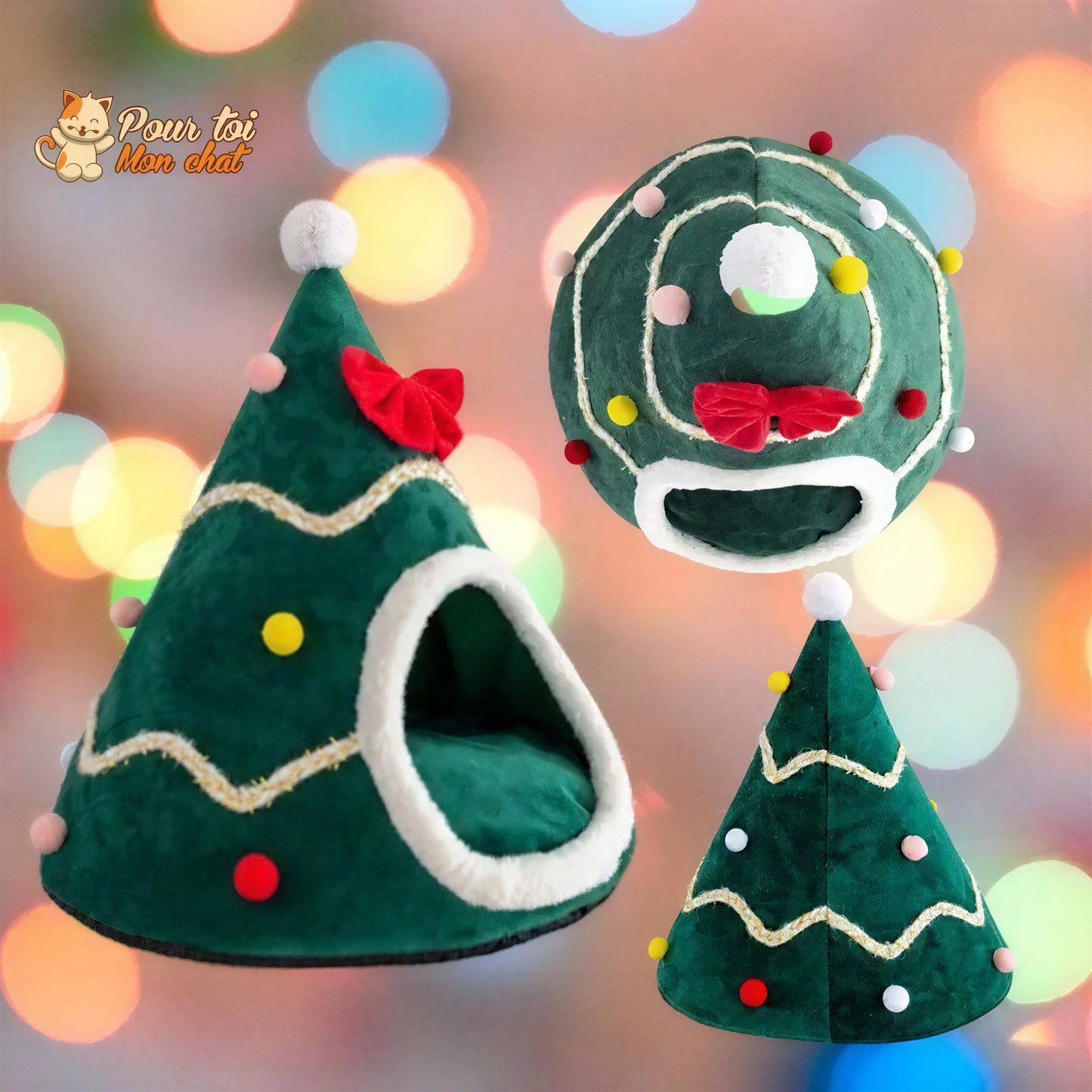 Noël Sapin de Noël Or et Argent - Pour Chat - SapinVelours™ Pour toi Mon chat