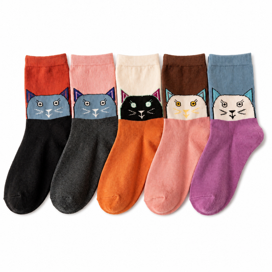 Cadeau Fan De Chat Lot De 5 Paires De Chaussettes Motif Chat Pour toi Mon chat