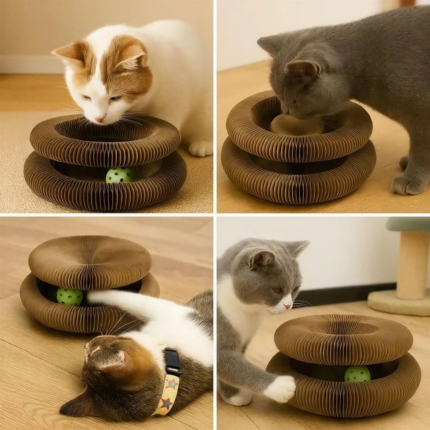 Griffoir Chat - Jouet pour Chat en Carton Ondulé avec Balle Pour toi Mon chat