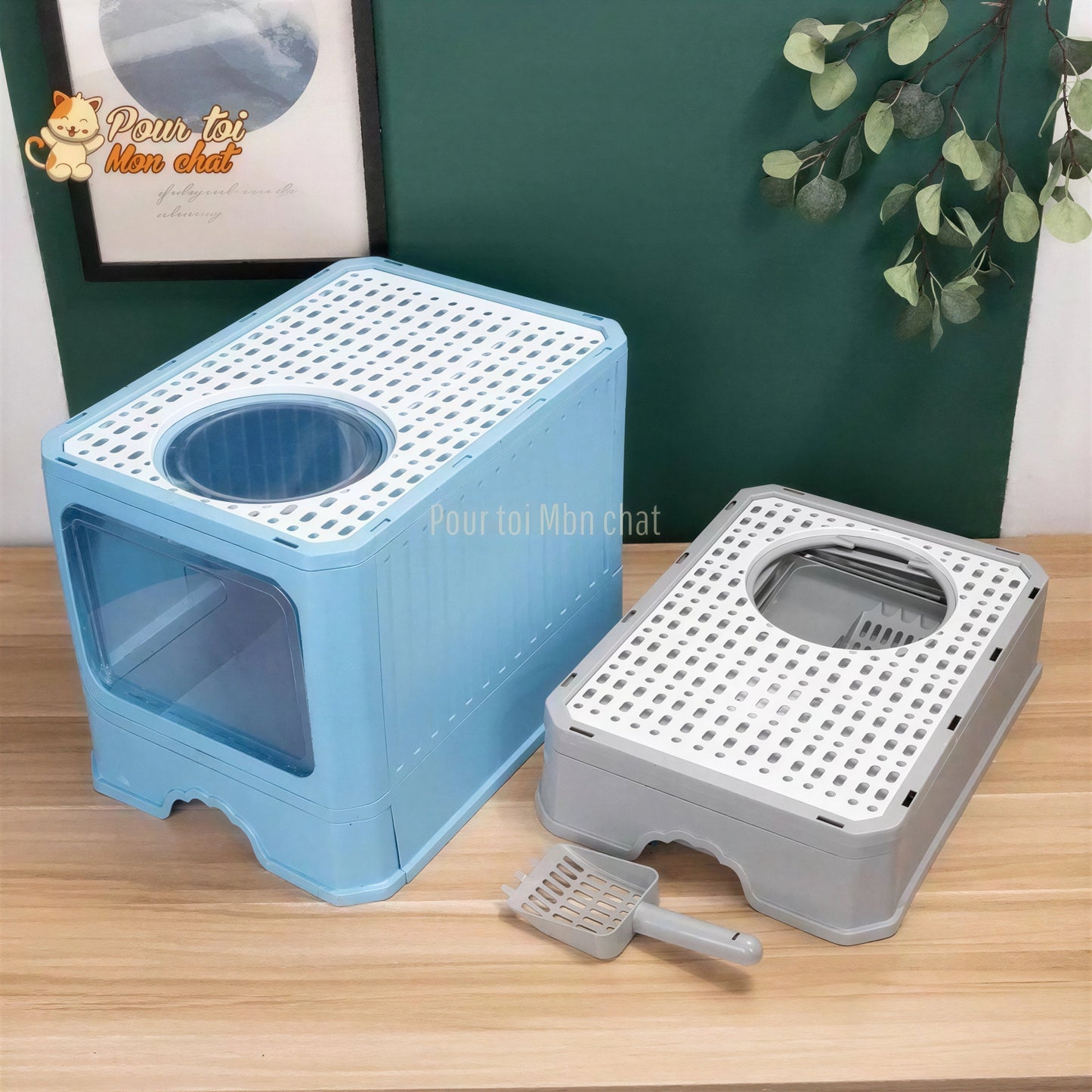 Bac à Litière Élégant et Hygiénique pour chat – LittyKitty4™ Pour toi Mon chat