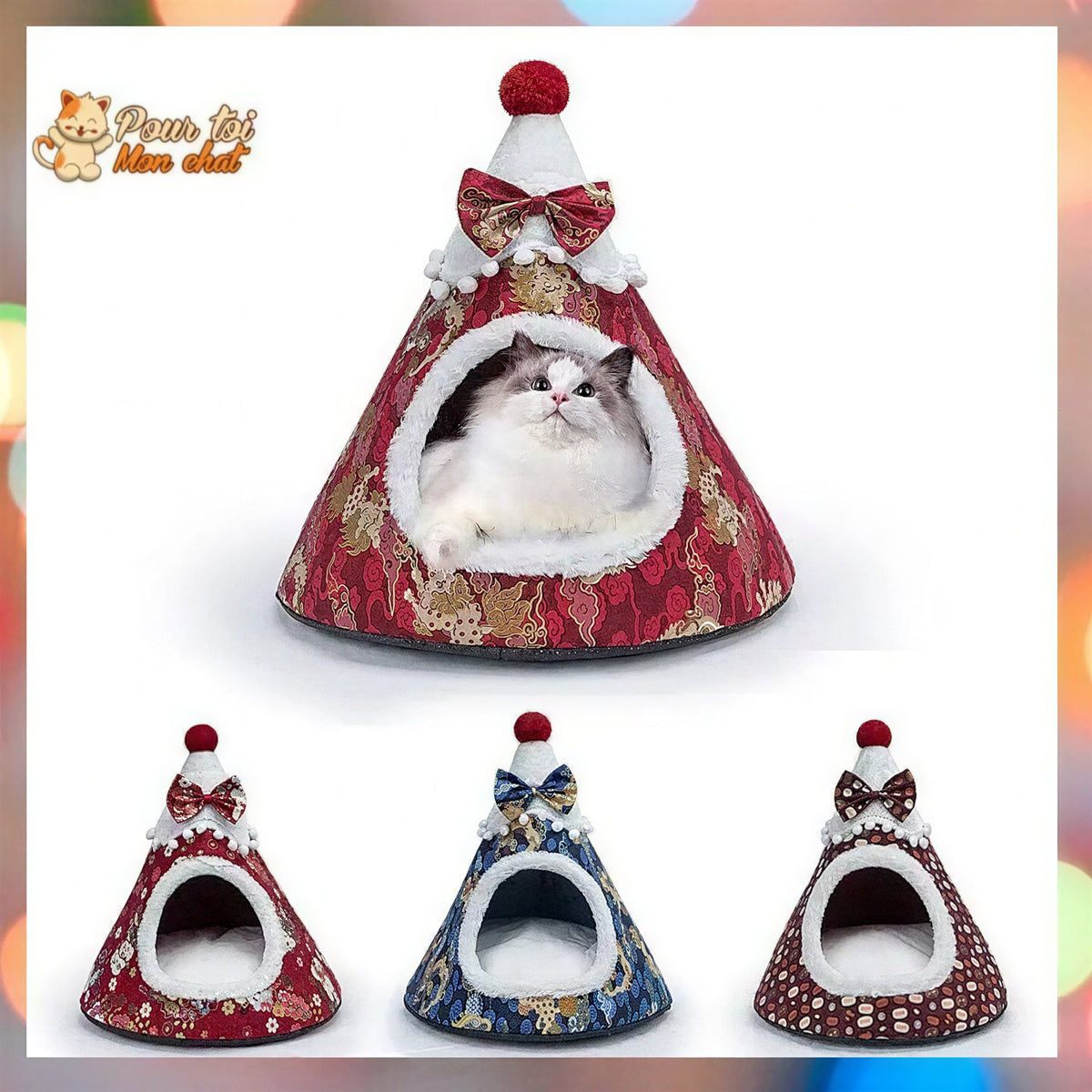 Noël Sapin de Noël Or et Argent - Pour Chat - SapinVelours™ Pour toi Mon chat