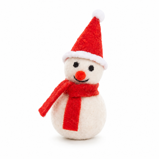 Noël Jouets, boule culbuto en feutre de laine, décors de Noël, Bonhomme de neige - Pour Chat - CulbutoNeigeChat™ Pour toi Mon chat