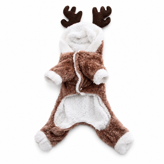 Manteau pour Chat Style Combinaison avec des Cornes de Cerf sur la Capuche Pour toi Mon chat