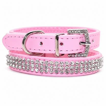 Collier de laisse en strass et faux cuir pour chat Pour toi Mon chat