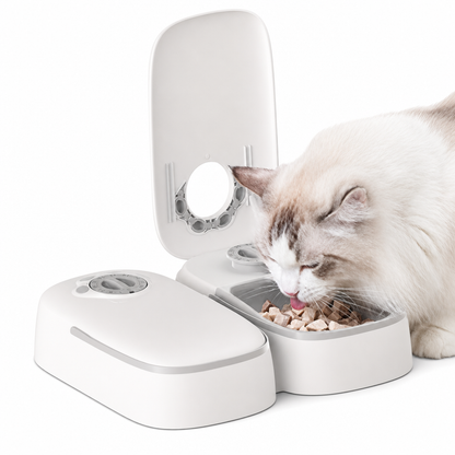 Mangeoire automatique grise pour chat - vue 1