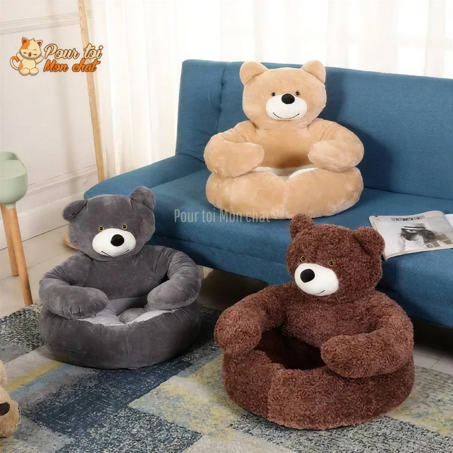 NICHE EN PELUCHE OURSON POUR CHAT - OURSàCHAT™ Pour toi Mon chat