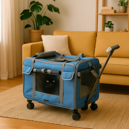 Poussette Chat Style Valise Respirante et Pliable Pour toi Mon chat