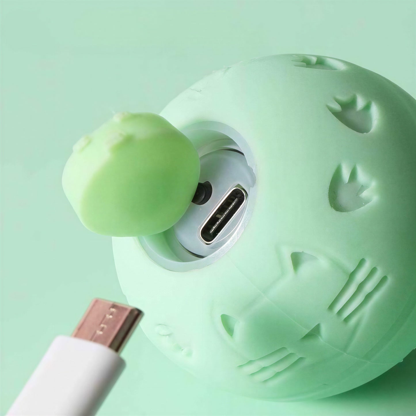 Balle sautante interactive verte rechargeable pour chat - vue 4