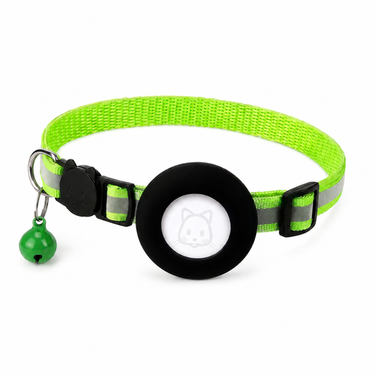 Collier Anti Fugue avec une Petite Cloche et une Poche pour Localisateur Pour toi Mon chat