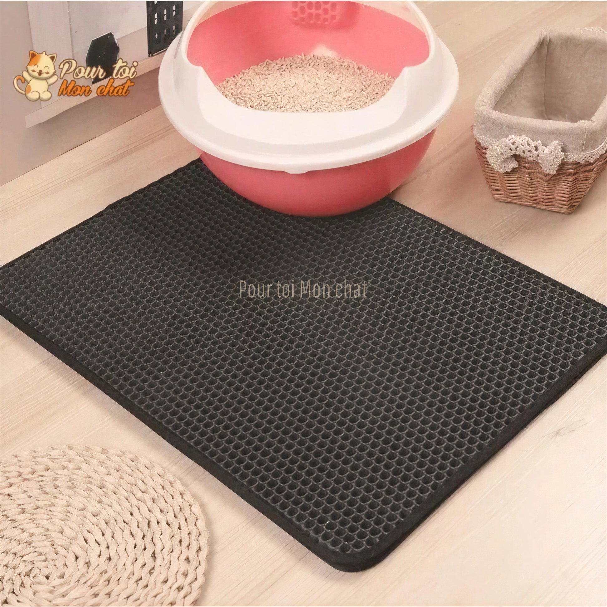 Tapis capteur de litière pour chats - StopLitière™ Pour toi Mon chat