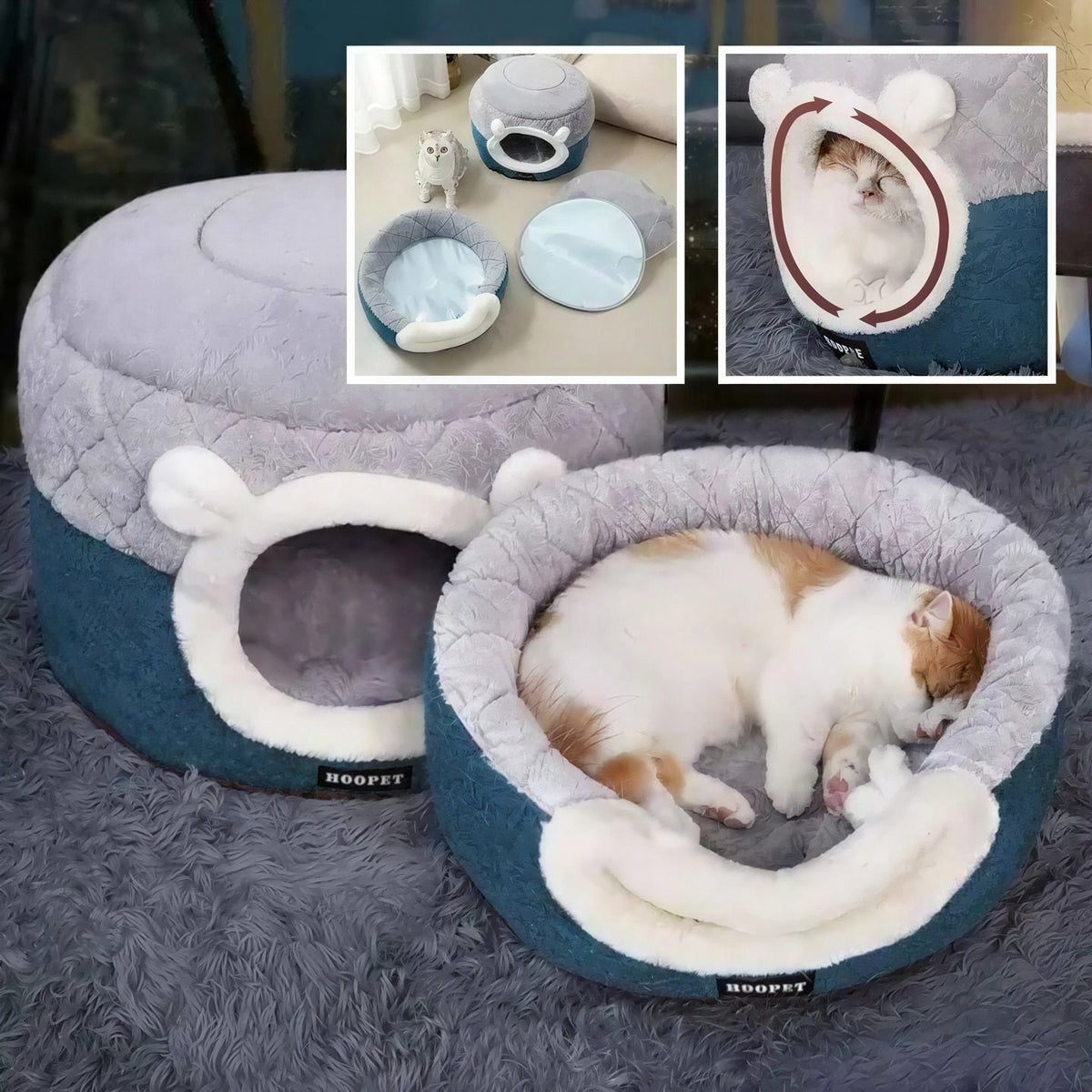 Panier Chat Coussin & Grotte – le Refuge Douillet pour Votre Félin ! Pour toi Mon chat