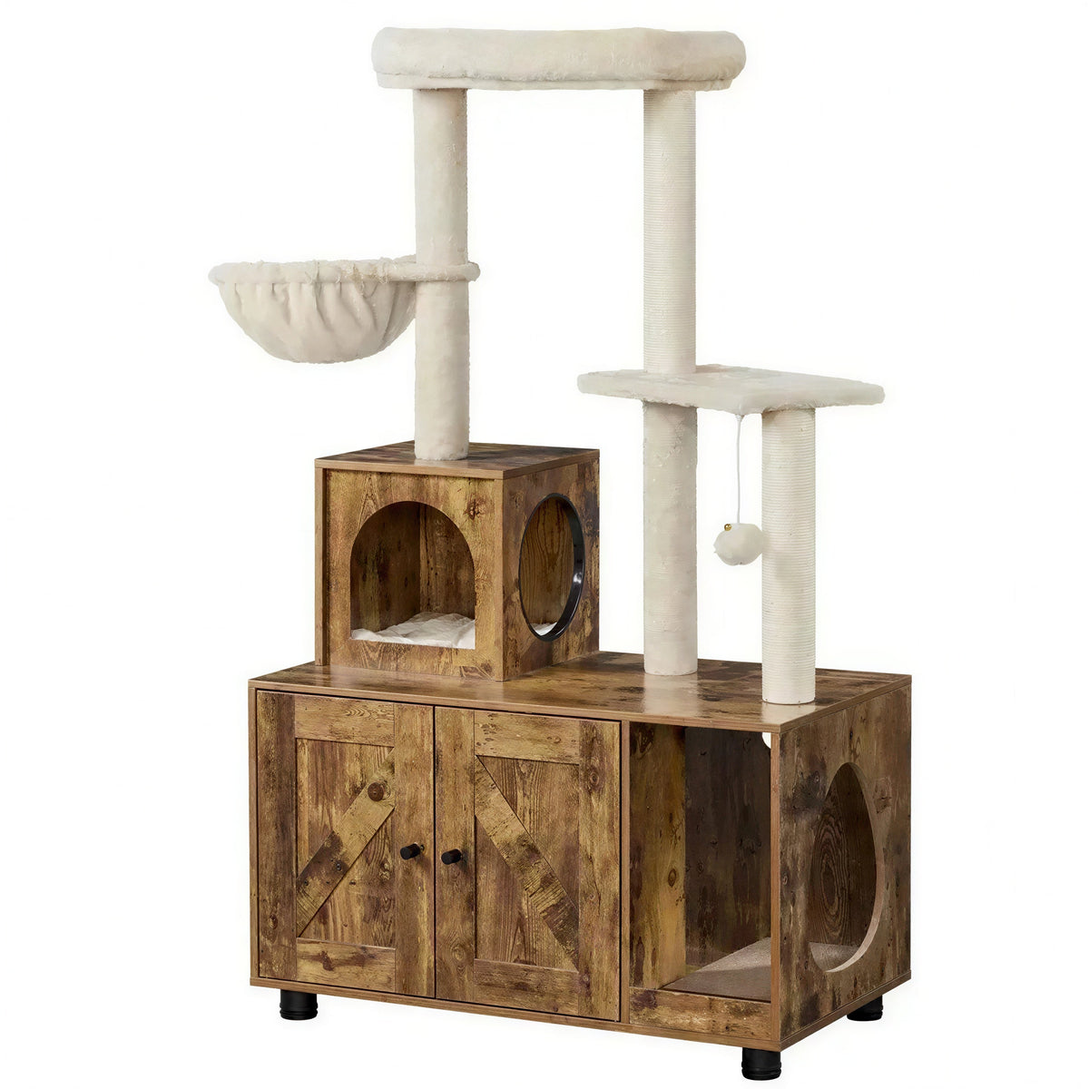 Meuble Litière Chat en Forme de Tour en Bois Pour toi Mon chat