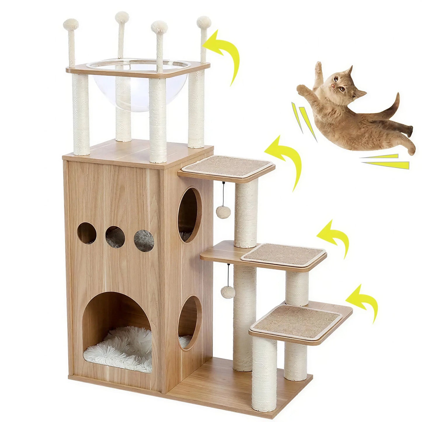 Arbre à chat XXL en sisal à plusieurs niveaux Pour toi Mon chat