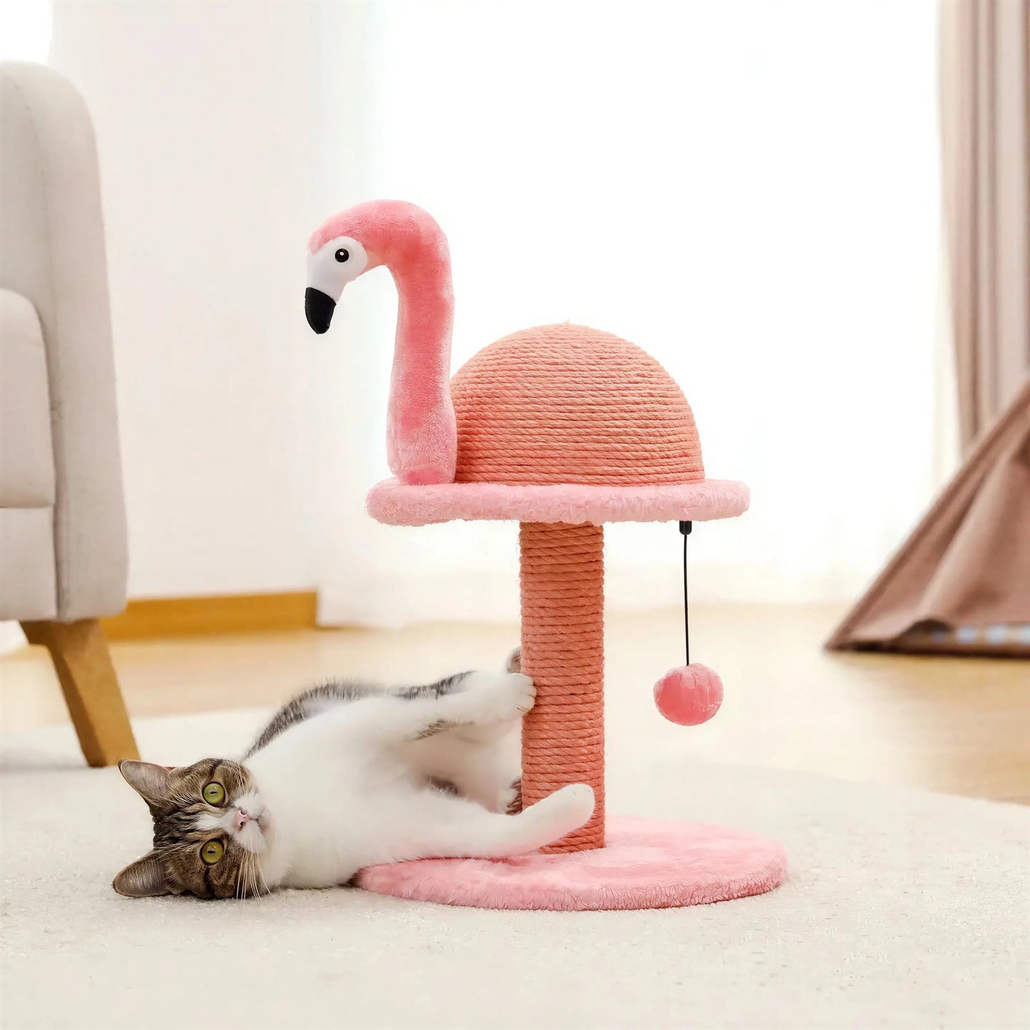 Arbre à chat en forme de flamant rose Pour toi Mon chat