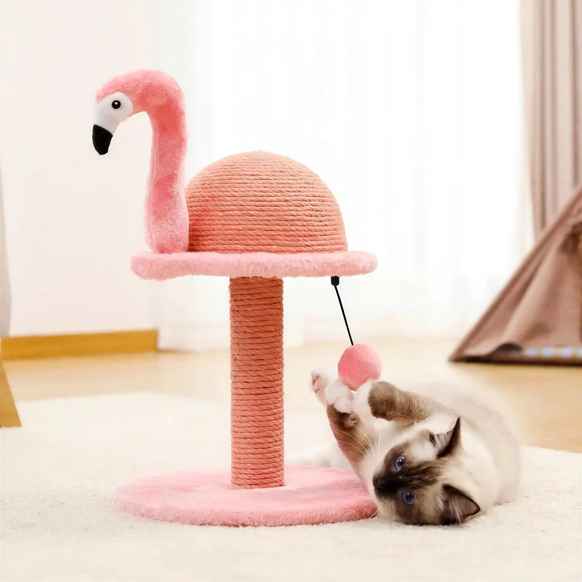 Arbre à chat en forme de flamant rose Pour toi Mon chat