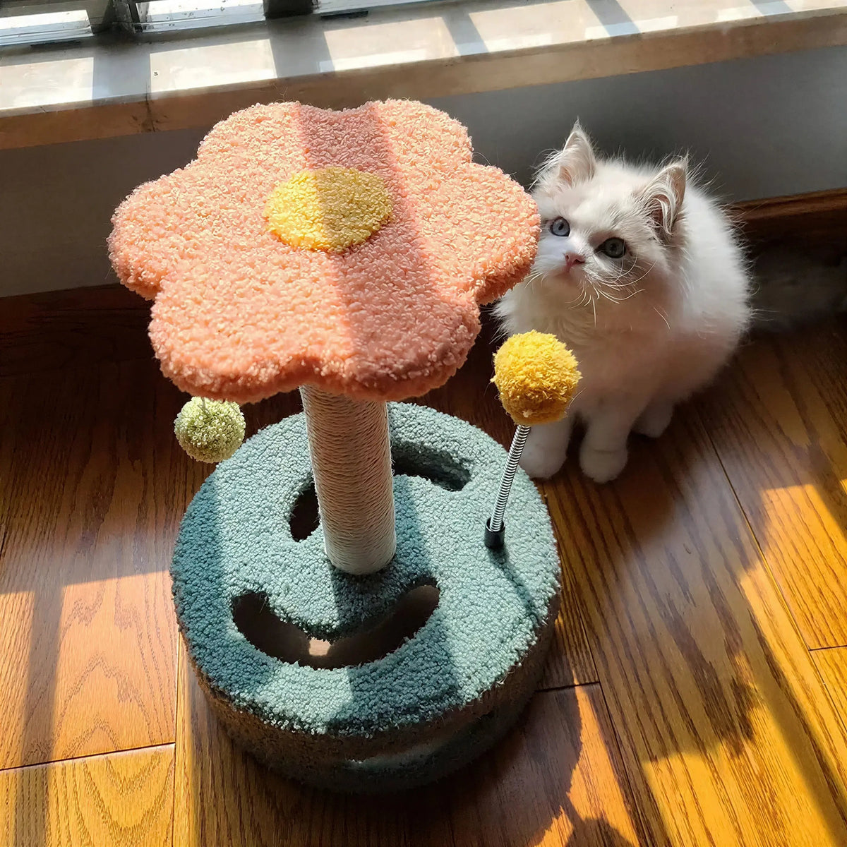 Arbre à chat en forme de fleur Pour toi Mon chat