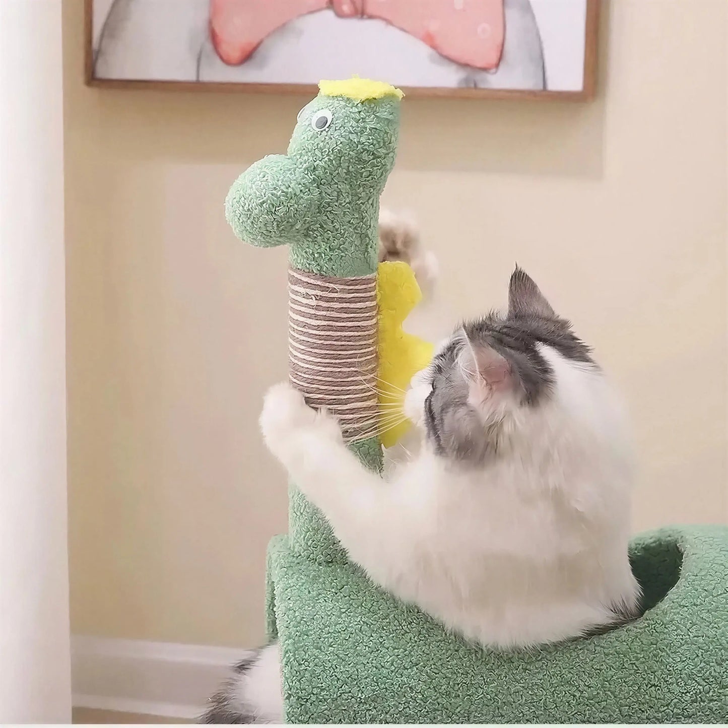 Arbre d'escalade en design de dinosaure pour chat Pour toi Mon chat