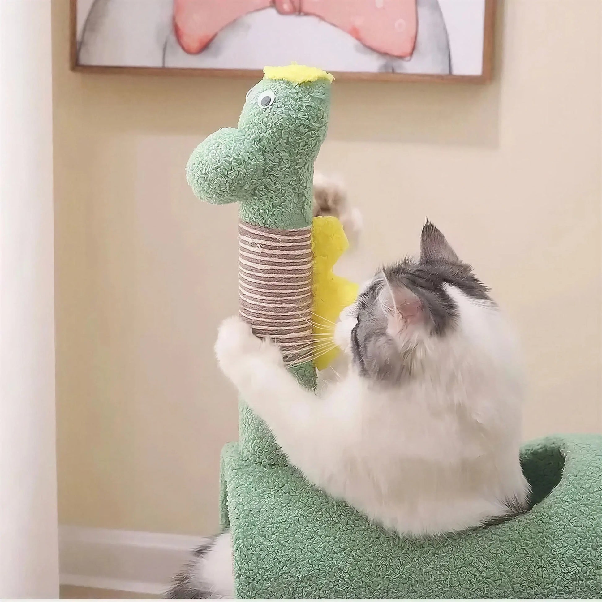 Arbre d'escalade en design de dinosaure pour chat Pour toi Mon chat