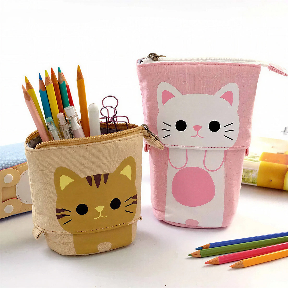 Trousse à crayons rétractable à motif de chat mignon Pour toi Mon chat