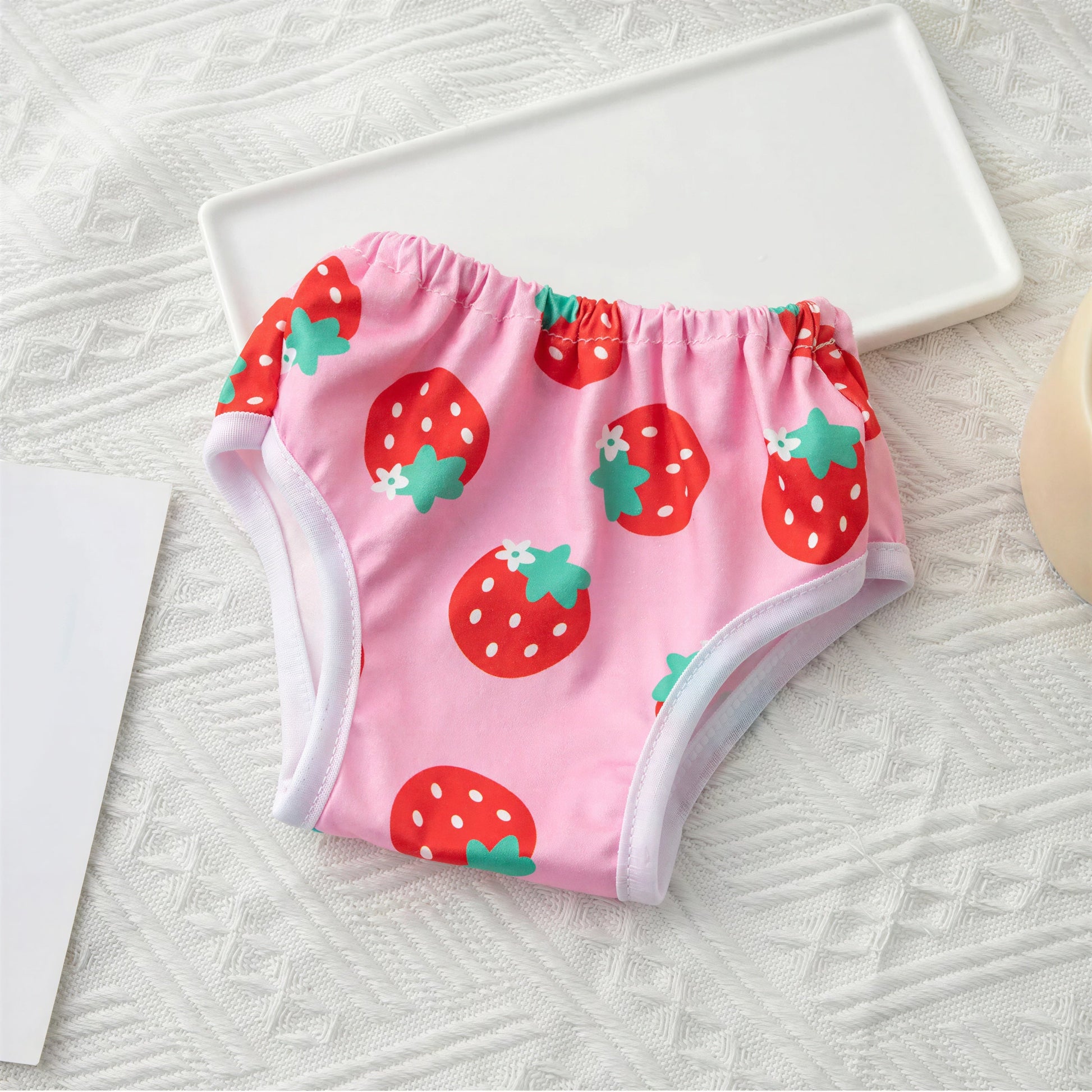 Couche pour Chat avec des Fraises Imprimées et un Nœud Papillon Pour toi Mon chat