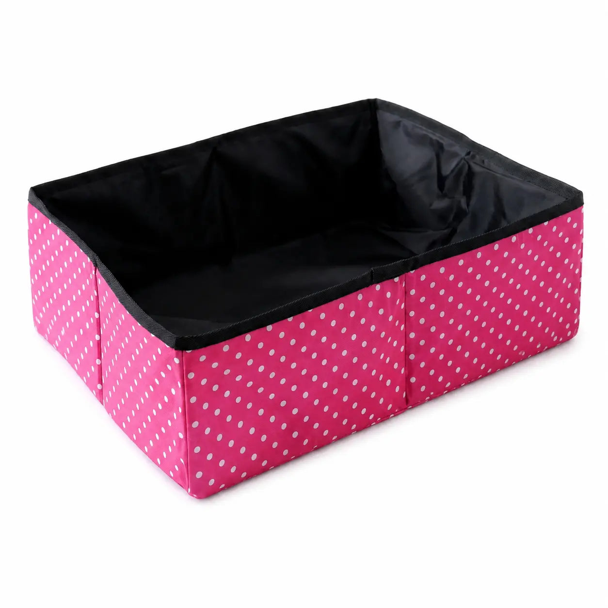 Bac à litière étanche et pliable avec motifs à pois pour chat Pour toi Mon chat