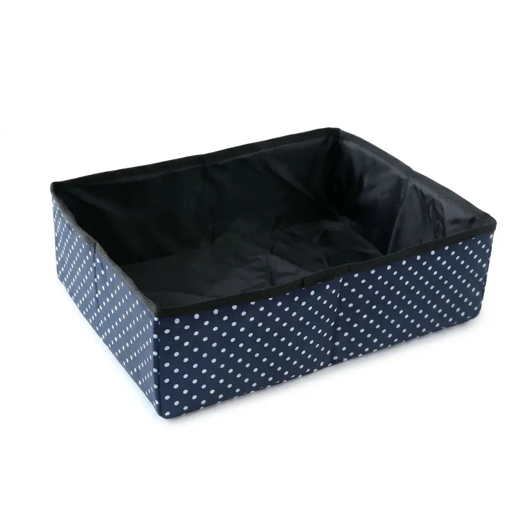 Bac à litière étanche et pliable avec motifs à pois pour chat Pour toi Mon chat